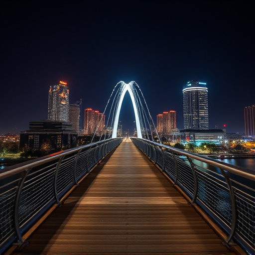 Austin TX: Lights Transform Night Photography on Pedestrian Bridges